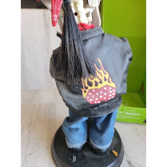 Rockin skeleton AS IS Grim reaper skeleton biker guitar Halloween decor - Picture 10 of 12